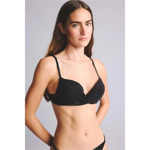 Regular Fit Desenli Siyah Bikini Üstü E1539AX26SM