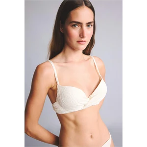Regular Fit Desenli Ekru Bikini Üstü E1539AX26SM