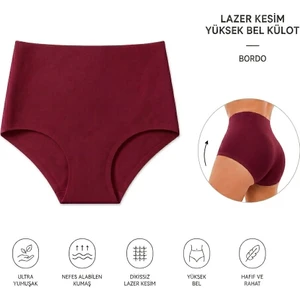 Yüksek Bel Basic Lazer Kesim Bikini Külot