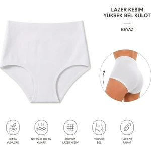 Yüksek Bel Basic Lazer Kesim Bikini Külot
