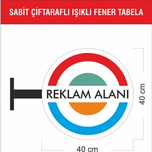DRK PRINT Çiftaraflı Işıklı Fener Tabela 40x40 cm