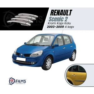 Fams Otomotiv Renault Scenic 2 Krom Kapı Kolu 4 Kapı 2003-2009 Paslanmaz Çelik