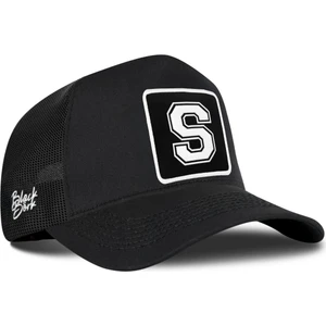 S Harf Logolu Siyah Trucker Şapka
