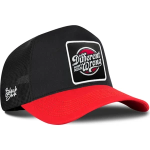 Different Wrong Logolu Kırmızı-Siyah Trucker Şapka