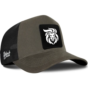 Aslan Logolu Haki-Siyah Trucker Şapka