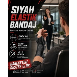 Siyah Elastik Bandaj 10CM