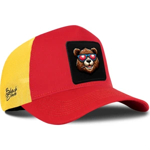 Ayı Logolu Kırmızı-Sarı Trucker Şapka