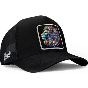 Aslan Logolu Siyah Trucker Şapka