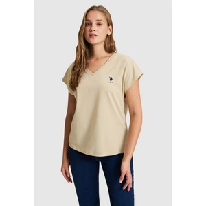 U.s. Polo Assn. Kadın Açık Haki Tişört Basic 50323541-VR183