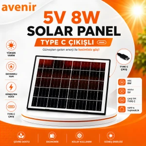 Solar Panel Kameralarla Uyumlu - IP65 - Type-C Bağlantısı