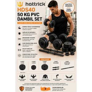 (HDS-40) 50 kg. Plastik Kaplı Dambıl Set