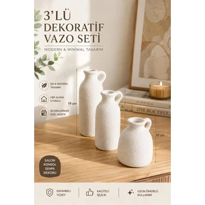 Bohem testi 3'lü Dekoratif Vazo Seti