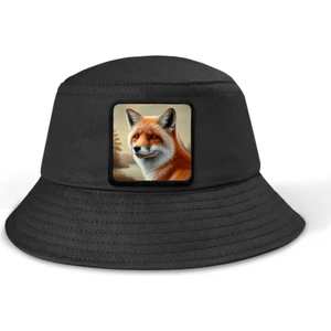 Tilki Logolu Bucket Siyah Şapka