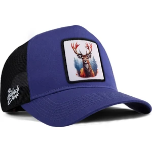 Geyik Logolu Siyah-Mavi Trucker Şapka