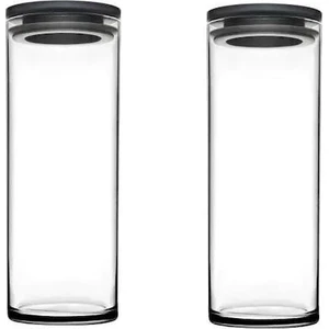 Gri Vakumlu Cam Kavanoz 2'li 23,4 cm Yükseklik 90 mm Genişlik Pratik ve Şık