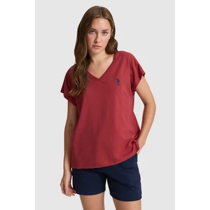 U.s. Polo Assn. Kadın Vişne Tişört Basic 50323541-VR223
