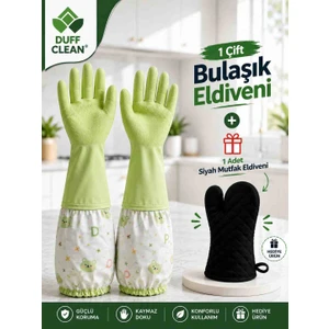 Duff Clean 1 Çift Bulaşık Eldiveni + 1 Adet Mutfak Eldiveni Hediye