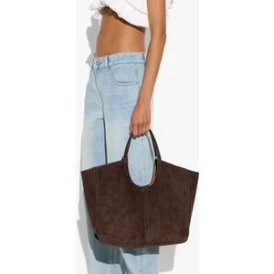 Kadın Deri Efektli Dikişli Shopper Çanta