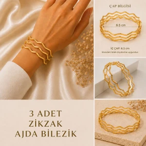 3'lü Zikzak Ajda Bilezik