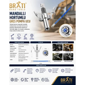 BRATİ HAND TOOLS Mandallı Hortumlu Gres Pompa Ucu