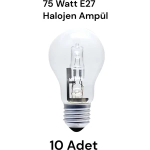 75 Watt E27 Halojen Ampul 10 Adet