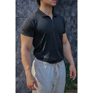 Basic Zipli Polo Yaka Fit T-Shirt