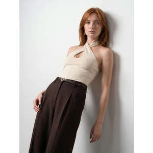21267  Halter Top-Taş