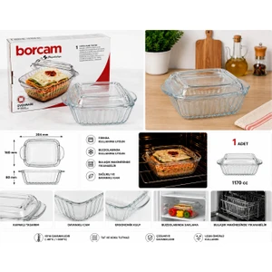 Borcam Kapaklı Kare Tencere