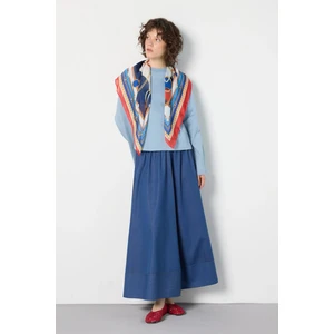 Crop Geniş Kol Oversize Basic T-Shirt Mavi