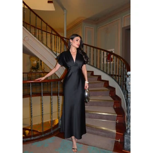 Esra Helvacı Eh Collection Saten Midi Elbise