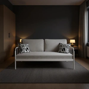 Sofia Sedir Metal Karyola 90 x 190 cm Beyaz Renkli Modern Tasarım Dayanıklı Yapı