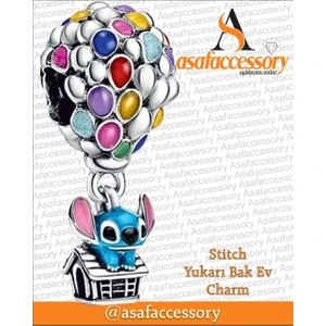 Stitch Yukarı Bak Ev Charm Asafaccessory Gümüş