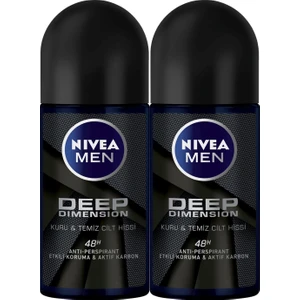 Nıvea Men Deep Dimension Erkek Deodorant Roll-On 50 ml 2'li