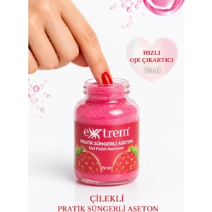 75 ml Çilek Kokulu Pratik Süngerli Aseton