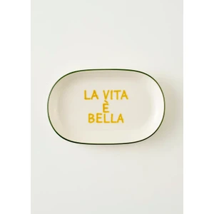 Bella Maison Line Oval Sunum Tabağı Yeşil 23X14 cm