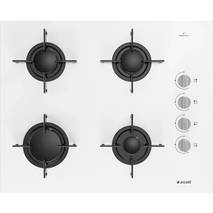 OCD T 651 EB Fibona Serisi Gazlı Cam Tablalı Ocak 4 Gözlü Ankastre 64.6 cm Beyaz Renk Kolay Temizlik Özelliği