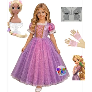 Rapunzel Peruklu Kostüm Seti