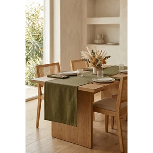 Keten Dokulu Modern Düz Polyester Masa Runner