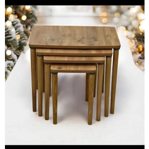 Modern Ahşap Zigon Sehpa 4'lü Mdf Zigon