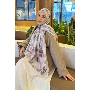 Batik Çiçek Desen Bambu Şal Taş