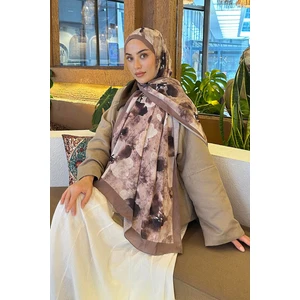 Batik Çiçek Desen Bambu Şal Toprak