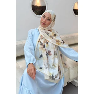 Batik Çiçek Desen Bambu Şal Sarı