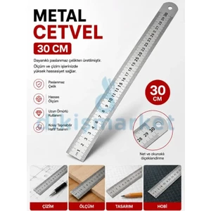 Dm Dikişmarket 30 cm Çelik Cetvel