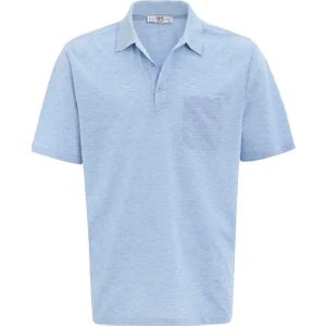 Saks Mavi Regular Düğmeli Polo Yaka Tişört