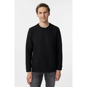 Siyah Regular Bisiklet Yaka Sweatshirt