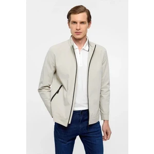 Bej Slim Düz Mont