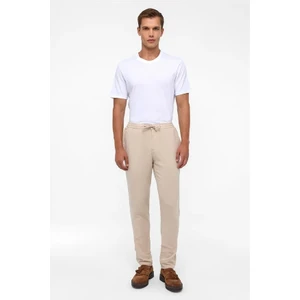 Bej Slim Düz Jogger Pantolon