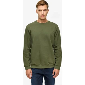 Haki Regular Düz Bisiklet Yaka Sweatshirt