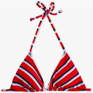Dokulu Çizgili Üçgen Bikini Üstü