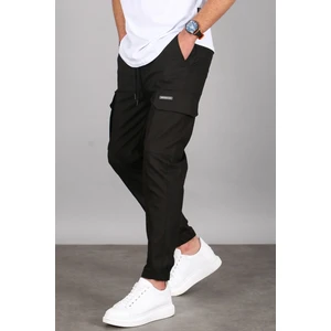 Siyah Kargo Cep Jogger Pantolon 5437